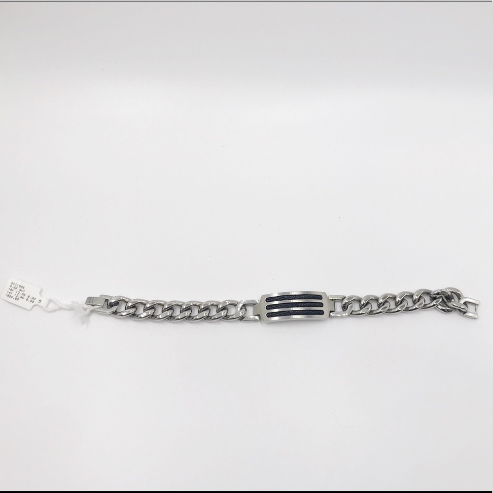 NWT Men’s Stainless Steel Chain Plate Bracelet